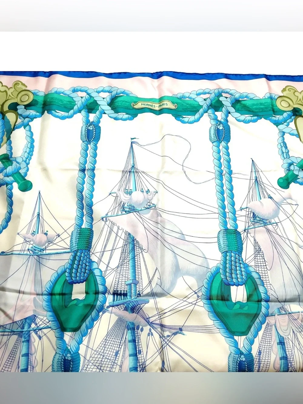 Aurh Hermes Tribord Carre 90 Silk Scarf